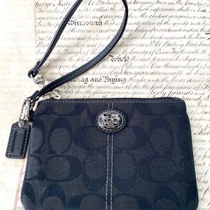 Coach Black Signature Wristlet